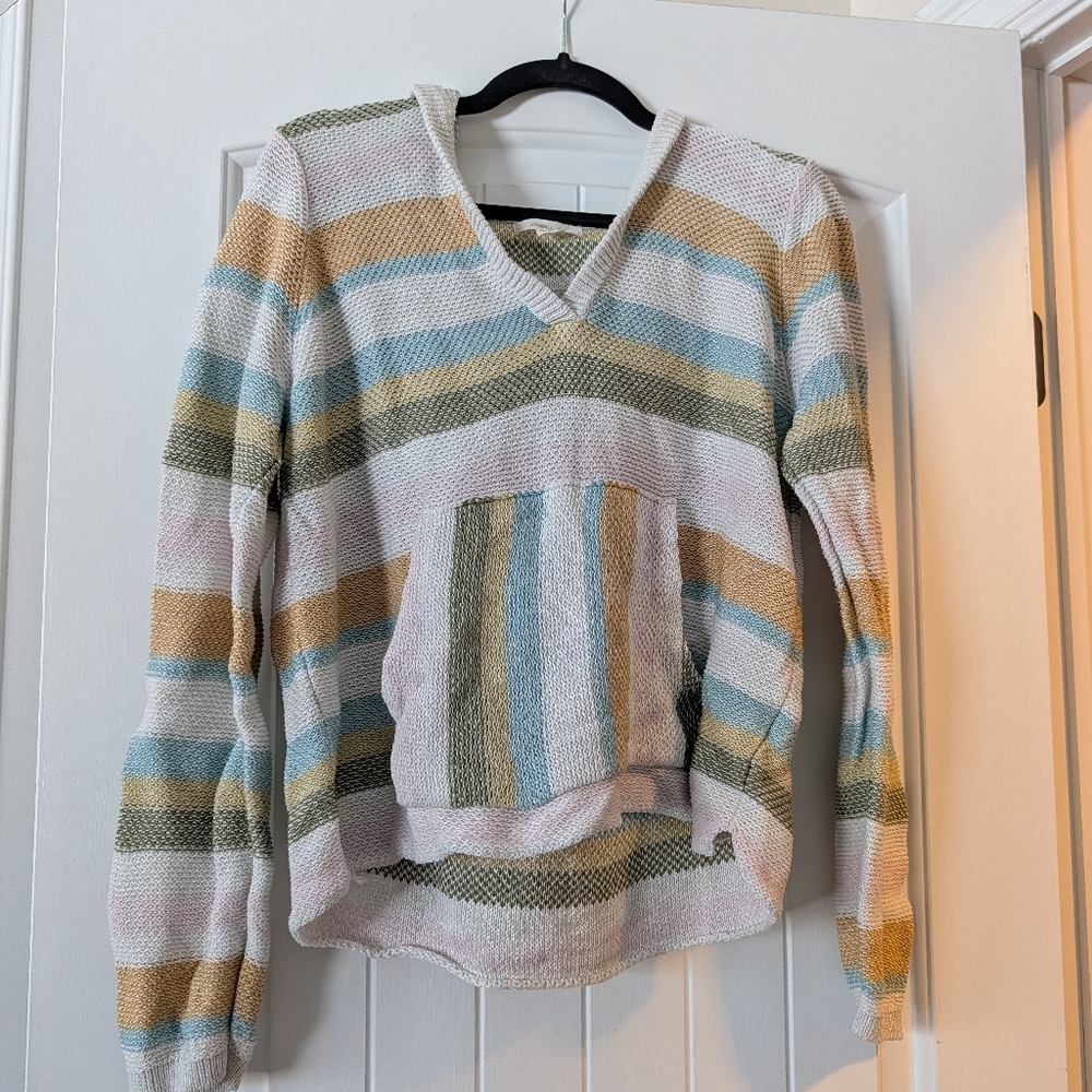 O'Neill Pastel Striped V-Neck Knit Hoodie